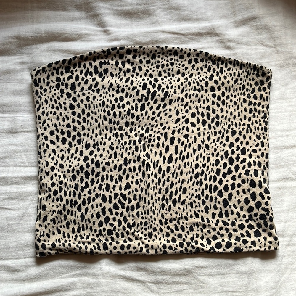 brandy melville leopard tube top